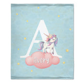 Custom Animal Letter Blanket – Personalized Name Alphabet Throw Blanket – Gift for Kids